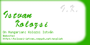 istvan kolozsi business card