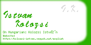 istvan kolozsi business card